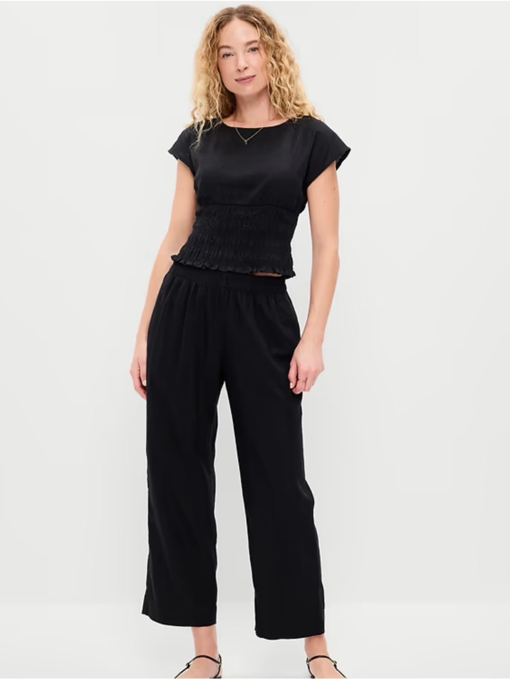 Old Navy Black Wide-Leg High-Waist Pants